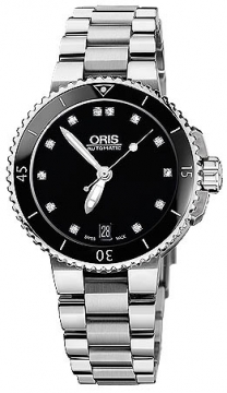 Buy this new Oris Aquis Date Diamonds 36mm 01 733 7652 4194-07 8 18 01P ladies watch for the discount price of £1,213.00. UK Retailer.